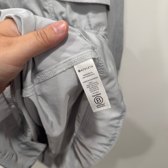 Athleta Rain Drop Jacket Silver Light Gray Lightweight Longline Large - Picture 6 of 14